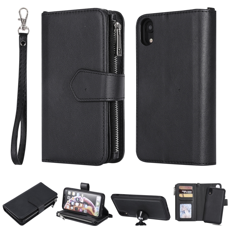 For iPhone XR 2 in 1 Solid Color Zipper Shockproof Protective Case with Card Slots & Bracket & Photo Holder & Wallet Function(Black)
For iPhone XR 2 in 1 Solid Color Zipper Shockproof Protective Case with Card Slots & Bracket & Photo Holder & Wallet Function(Black)