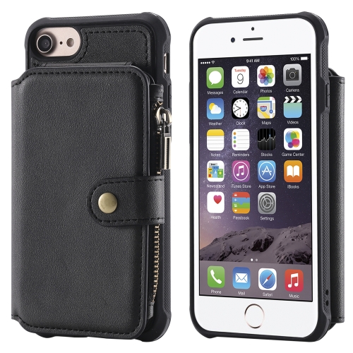 For iPhone SE 2020 / 8 / 7 Zipper Shockproof Protective Case with Card Slots & Bracket & Photo Holder & Wallet Function(Black)
For iPhone SE 2020 / 8 / 7 Zipper Shockproof Protective Case with Card Slots & Bracket & Photo Holder & Wallet Function(Black)