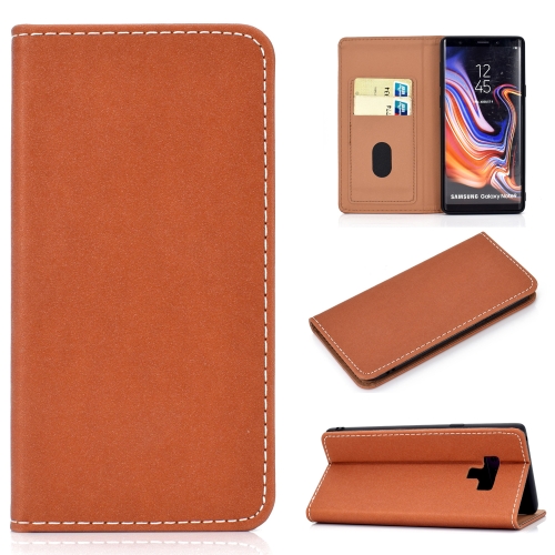 For Galaxy Note9 Solid Color Frosted Magnetic Horizontal Flip Leather Case with Card Slots & Holder(Brown)
For Galaxy Note9 Solid Color Frosted Magnetic Horizontal Flip Leather Case with Card Slots & Holder(Brown)