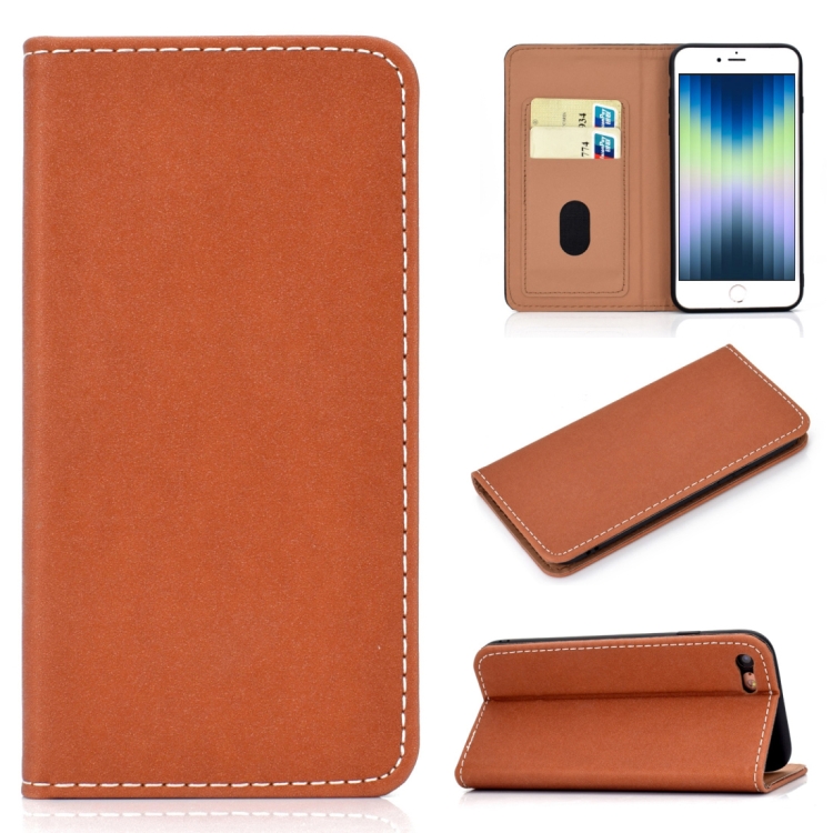 For iPhone SE 2020 / 8 / 7 Solid Color Frosted Magnetic Horizontal Flip Leather Case with Card Slots & Holder(Brown)
For iPhone SE 2020 / 8 / 7 Solid Color Frosted Magnetic Horizontal Flip Leather Case with Card Slots & Holder(Brown)