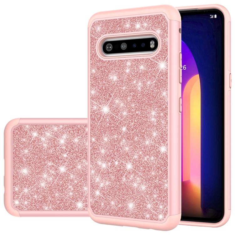 For LG V60 ThinQ Glitter Powder Contrast Skin Shockproof Silicone + PC Protective Case(Rose Gold)
For LG V60 ThinQ Glitter Powder Contrast Skin Shockproof Silicone + PC Protective Case(Rose Gold)