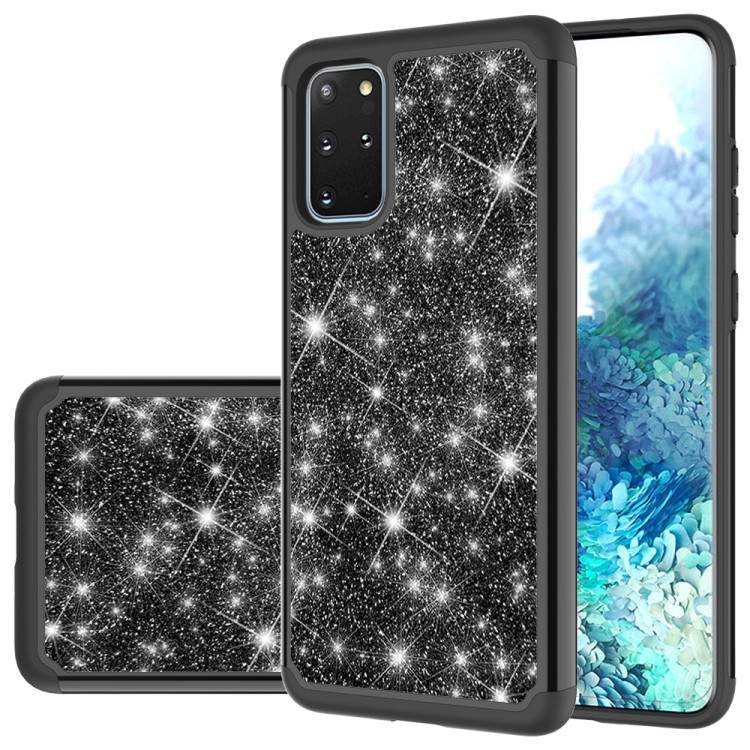 For Galaxy S20 Plus Glitter Powder Contrast Skin Shockproof Silicone + PC Protective Case(Black)
For Galaxy S20 Plus Glitter Powder Contrast Skin Shockproof Silicone + PC Protective Case(Black)