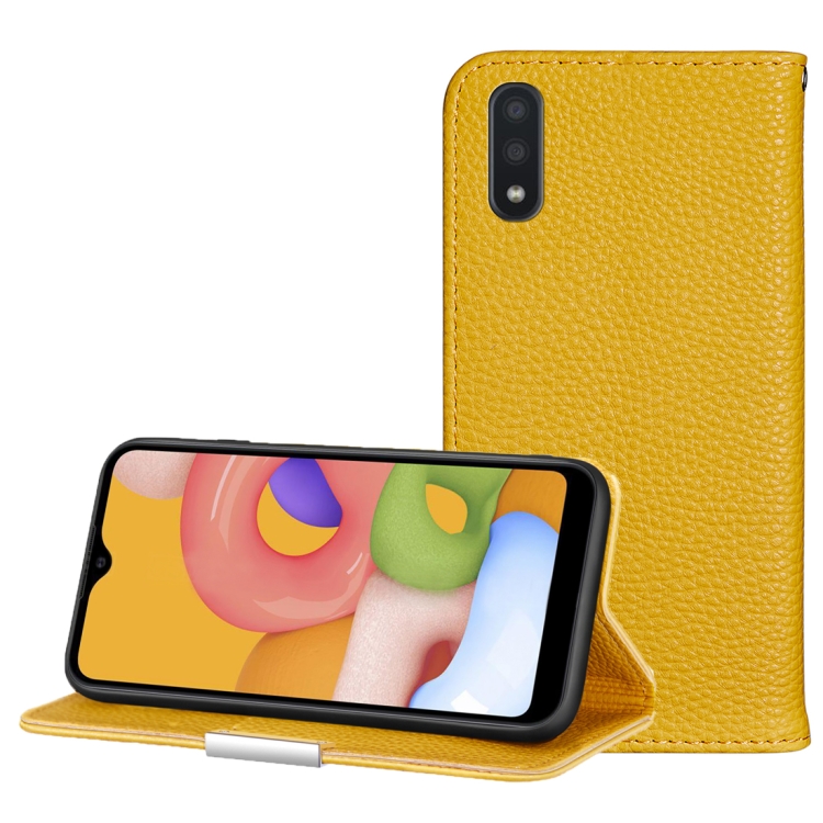 For Galaxy A01 Litchi Texture Solid Color Horizontal Flip Leather Case with Bracket & Card Slots & Wallet & Lanyard(Yellow)
For Galaxy A01 Litchi Texture Solid Color Horizontal Flip Leather Case with Bracket & Card Slots & Wallet & Lanyard(Yellow)