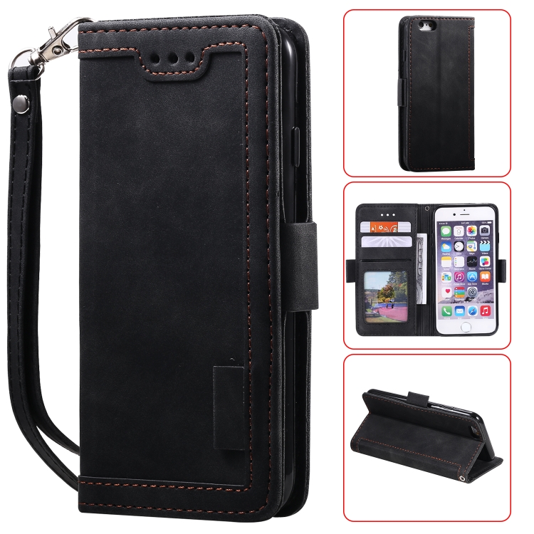 For iPhone 6 Retro Splicing Horizontal Flip Leather Case with Card Slots & Holder & Wallet(Black)
For iPhone 6 Retro Splicing Horizontal Flip Leather Case with Card Slots & Holder & Wallet(Black)