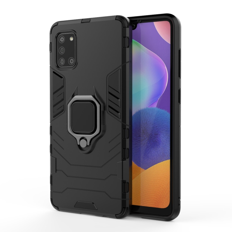 For Galaxy A31 PC + TPU Shockproof Protective Case with Magnetic Ring Holder(Black)
For Galaxy A31 PC + TPU Shockproof Protective Case with Magnetic Ring Holder(Black)