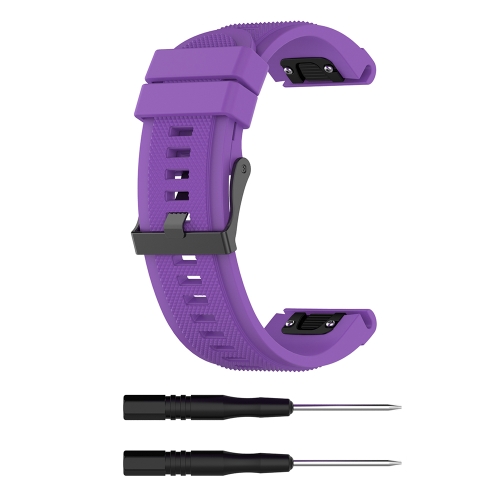 

For Garmin Fenix 5X (26mm) Fenix3 / Fenix3 HR Silicone Replacement Wrist Strap Watchband(Purple)