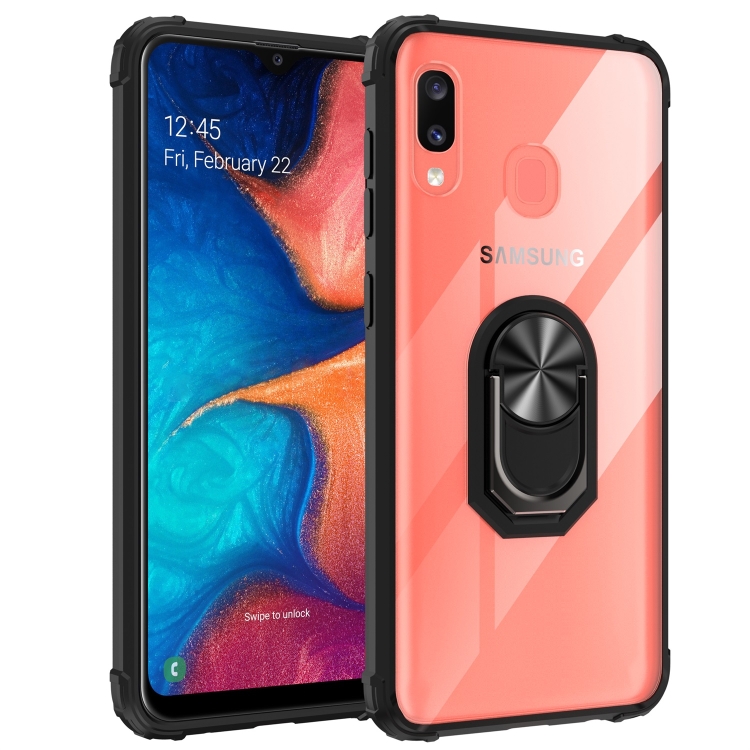 For Galaxy A20 Shockproof Transparent TPU + Acrylic Case with Ring Holder(Black)
For Galaxy A20 Shockproof Transparent TPU + Acrylic Case with Ring Holder(Black)
