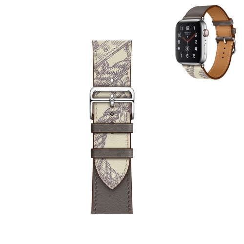 For Apple Watch Series 5 & 4 44mm / 3 & 2 & 1 42mm Silk Screen Pattern Leather Watchband(Grey)
For Apple Watch Series 5 & 4 44mm / 3 & 2 & 1 42mm Silk Screen Pattern Leather Watchband(Grey)