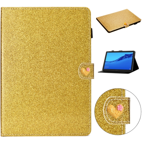 For Huawei MediaPad M5 Lite 10.1 Glitter Powder Love Buckle Horizontal Flip Leather Case with Holder & Card Slots(Gold)
For Huawei MediaPad M5 Lite 10.1 Glitter Powder Love Buckle Horizontal Flip Leather Case with Holder & Card Slots(Gold)