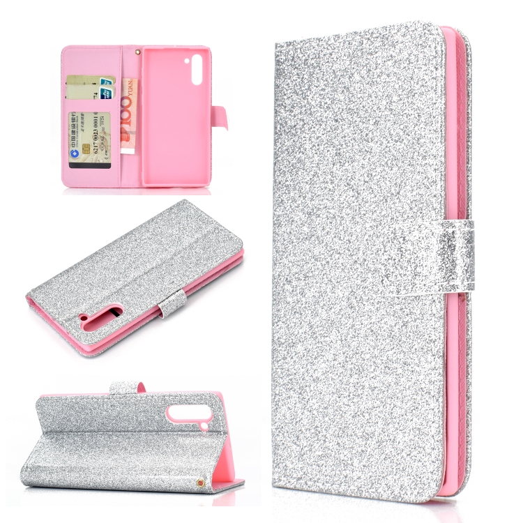 For Samsung Galaxy Note 10 Glitter Powder Horizontal Flip Leather Case with Card Slots & Holder & Photo Frame & Wallet(Silver)
For Samsung Galaxy Note 10 Glitter Powder Horizontal Flip Leather Case with Card Slots & Holder & Photo Frame & Wallet(Silver)