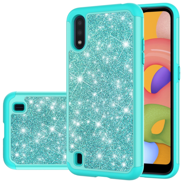 For Samsung Galaxy A01 US Version Glitter Powder Contrast Skin Shockproof Silicone + PC Protective Case(Green)
For Samsung Galaxy A01 US Version Glitter Powder Contrast Skin Shockproof Silicone + PC Protective Case(Green)