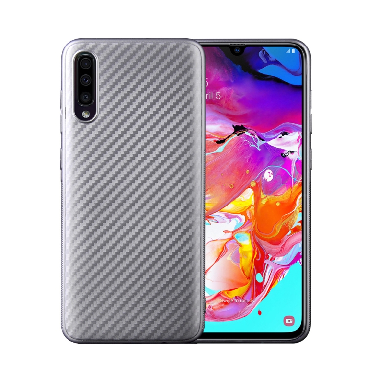 For Samsung Galaxy A70 Carbon Fiber Texture Shockproof TPU Protective Case(Silver)
For Samsung Galaxy A70 Carbon Fiber Texture Shockproof TPU Protective Case(Silver)