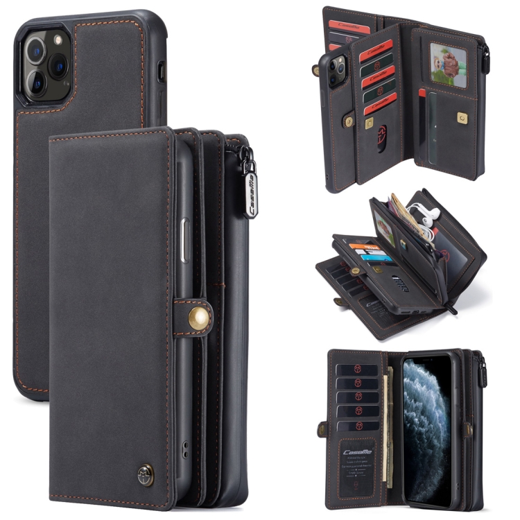 For iPhone 11 Pro CaseMe 018 Detachable Multi-functional Horizontal Flip Leather Case, with Card Slot & Holder & Zipper Wallet & Photo Frame(Black)
For iPhone 11 Pro CaseMe 018 Detachable Multi-functional Horizontal Flip Leather Case, with Card Slot & Holder & Zipper Wallet & Photo Frame(Black)