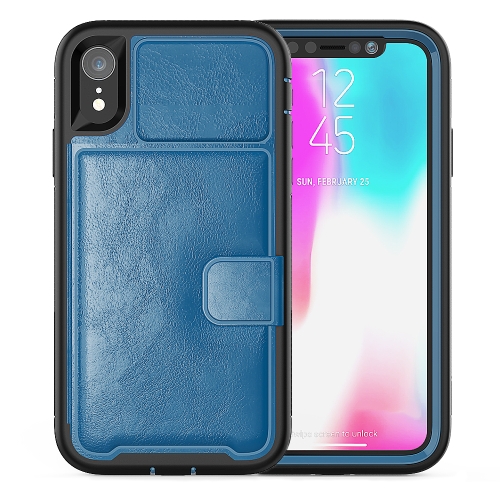 For iPhone XR Shockproof PC + TPU + PU Leather Protective Case with Holder & Card Slot & Wallet(Blue)
For iPhone XR Shockproof PC + TPU + PU Leather Protective Case with Holder & Card Slot & Wallet(Blue)