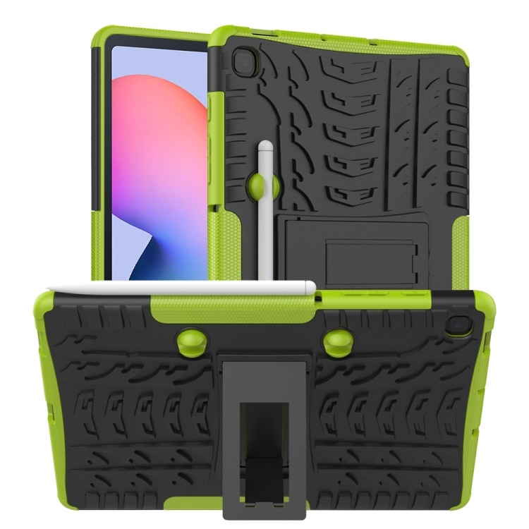 For Samsung Galaxy S6 Lite Tire Texture TPU+PC Shockproof Case , with Holder & Pen Tray(Green)
For Samsung Galaxy S6 Lite Tire Texture TPU+PC Shockproof Case , with Holder & Pen Tray(Green)