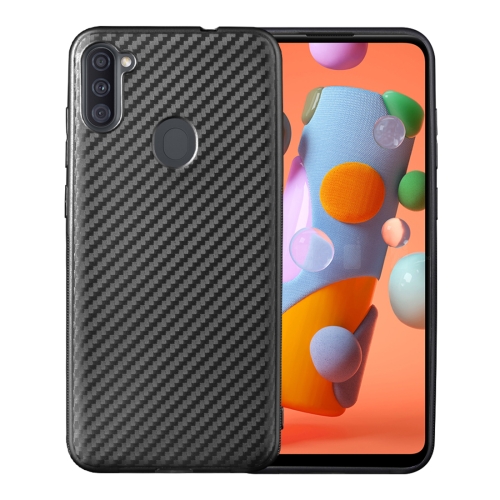 For Samsung Galaxy A11 Carbon Fiber Texture Shockproof TPU Protective Case(Black)
For Samsung Galaxy A11 Carbon Fiber Texture Shockproof TPU Protective Case(Black)