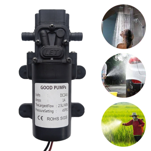 Diaphragm Reflux Mini Electric Water Pump 29W High Pressure Self-priming Water Pump for Car Washing / Irrigation, Voltage:24V
Diaphragm Reflux Mini Electric Water Pump 29W High Pressure Self-priming Water Pump for Car Washing / Irrigation, Voltage:24V