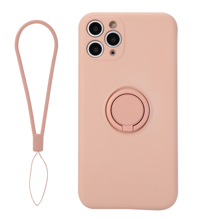 For iPhone 11 Pro Solid Color Liquid Silicone Shockproof Full Coverage Protective Case with Ring Holder & Lanyard(Pink) 
For iPhone 11 Pro Solid Color Liquid Silicone Shockproof Full Coverage Protective Case with Ring Holder & Lanyard(Pink)