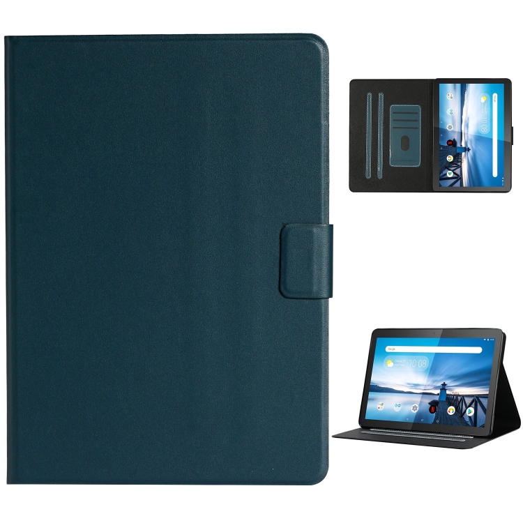 For Lenovo Tab M10 Solid Color Horizontal Flip Leather Case with Card Slots & Holder(Dark Green)
For Lenovo Tab M10 Solid Color Horizontal Flip Leather Case with Card Slots & Holder(Dark Green)