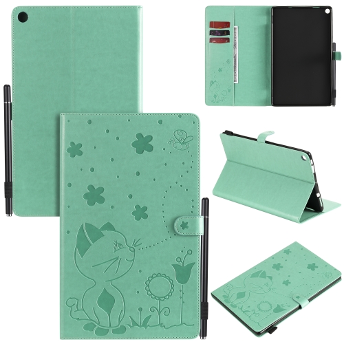 For Amazon Kindle Fire HD 10 (2015) / (2017) Cat Bee Embossing Pattern Shockproof Table PC Protective Horizontal Flip Leather Case with Card Slots & Wallet & Pen Slot & Sleep / Wake-up Function(Green)
For Amazon Kindle Fire HD 10 (2015) / (2017) Cat Bee Embossing Pattern Shockproof Table PC Protective Horizontal Flip Leather Case with Card Slots & Wallet & Pen Slot & Sleep / Wake-up Function(Green)