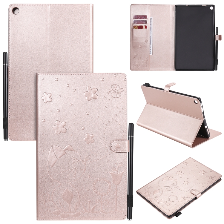 For Amazon Kindle Fire HD 10 (2015) / (2017) Cat Bee Embossing Pattern Shockproof Table PC Protective Horizontal Flip Leather Case with Card Slots & Wallet & Pen Slot & Sleep / Wake-up Function(Rose Gold)
For Amazon Kindle Fire HD 10 (2015) / (2017) Cat Bee Embossing Pattern Shockproof Table PC Protective Horizontal Flip Leather Case with Card Slots & Wallet & Pen Slot & Sleep / Wake-up Function(Rose Gold)