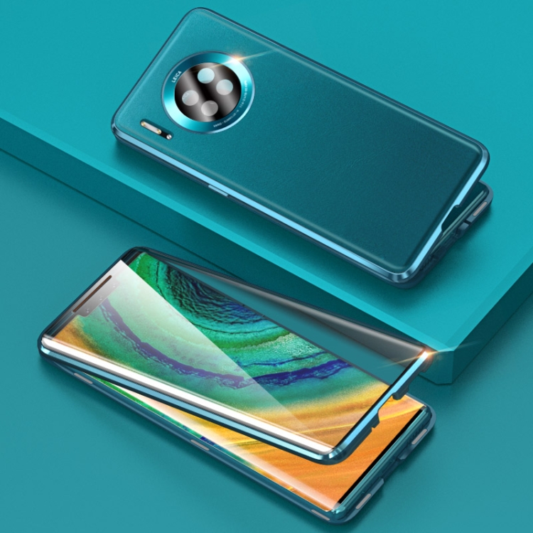 For Huawei Mate 30 Shockproof Magnetic Attraction Leather Backboard + Tempered Glass Protective Case with Camera Lens Protector Cover(Blue) 
For Huawei Mate 30 Shockproof Magnetic Attraction Leather Backboard + Tempered Glass Protective Case with Camera Lens Protector Cover(Blue)