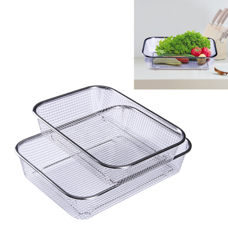 Household Creative Rectangular Kitchen Stainless Steel Fruit Vegetable Storage Basket Hollowed Drain Washing Box, Size:L
Household Creative Rectangular Kitchen Stainless Steel Fruit Vegetable Storage Basket Hollowed Drain Washing Box, Size:L