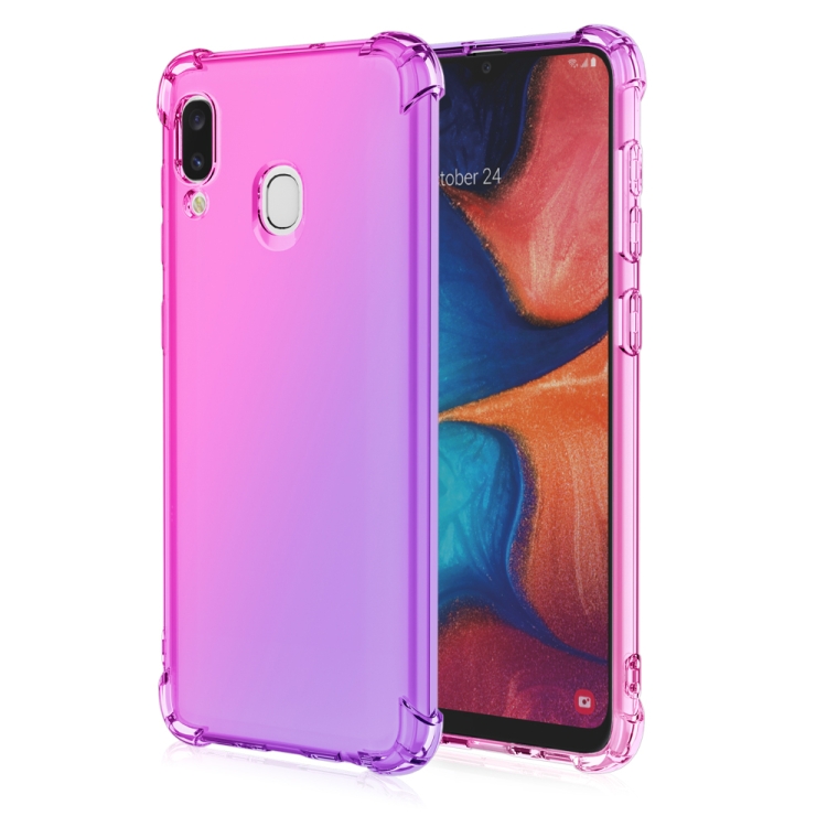 For Samsung Galaxy A20 / A30 Four-Corner Airbag Shockproof Gradient Color Clear TPU Case(Pink Purple)
For Samsung Galaxy A20 / A30 Four-Corner Airbag Shockproof Gradient Color Clear TPU Case(Pink Purple)