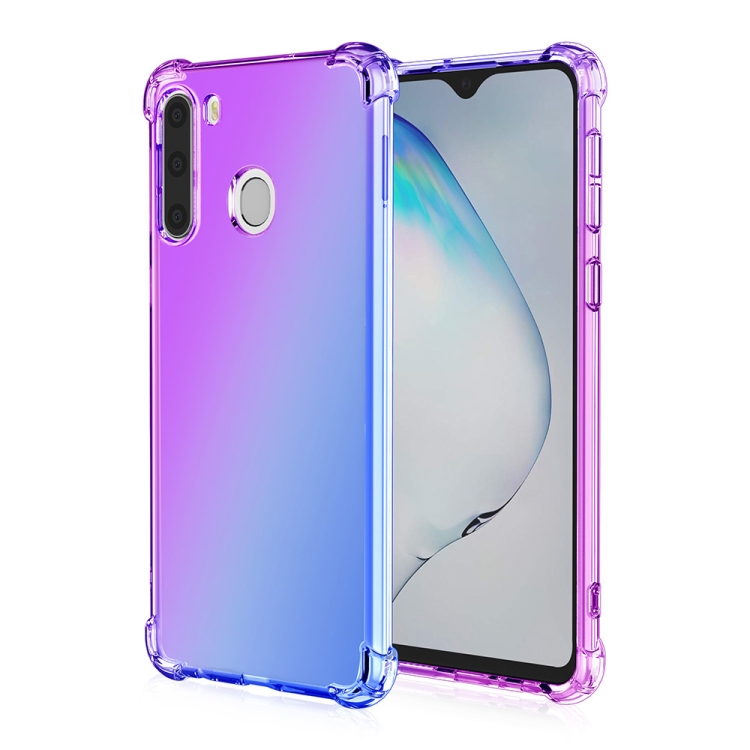 For Samsung Galaxy A21 Four-Corner Airbag Shockproof Gradient Color Clear TPU Case(Purple Blue)
For Samsung Galaxy A21 Four-Corner Airbag Shockproof Gradient Color Clear TPU Case(Purple Blue)