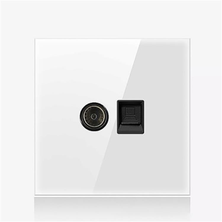 86mm Round LED Tempered Glass Switch Panel, White Round Glass, Style:TV-Computer Socket
86mm Round LED Tempered Glass Switch Panel, White Round Glass, Style:TV-Computer Socket