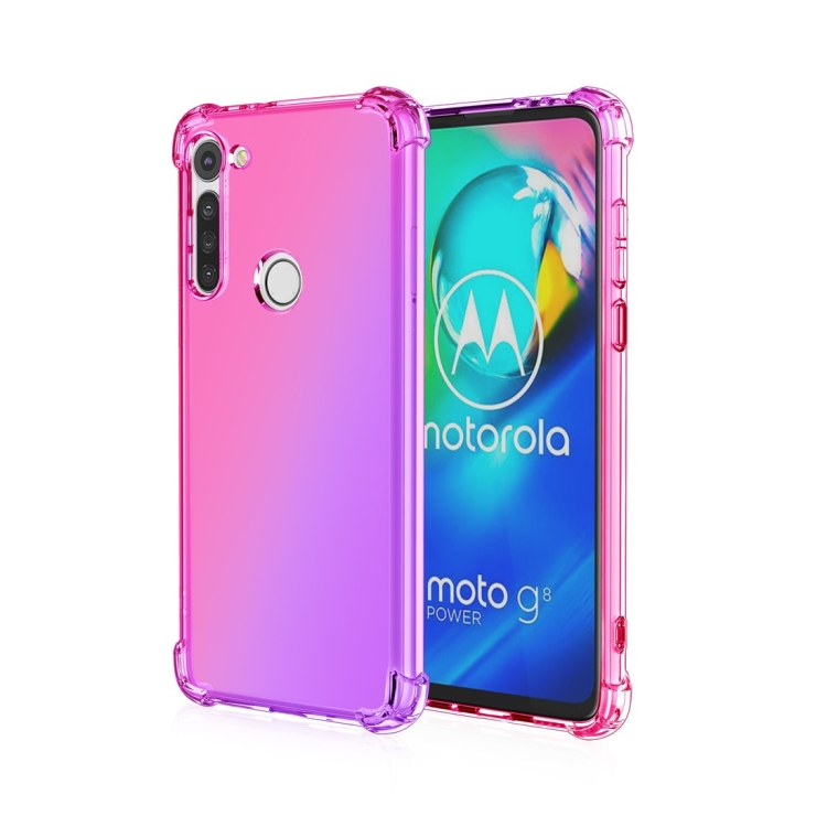 For Motorola Moto G8 Four-Corner Airbag Shockproof Gradient Color TPU Protective Case(Pink Purple)
For Motorola Moto G8 Four-Corner Airbag Shockproof Gradient Color TPU Protective Case(Pink Purple)