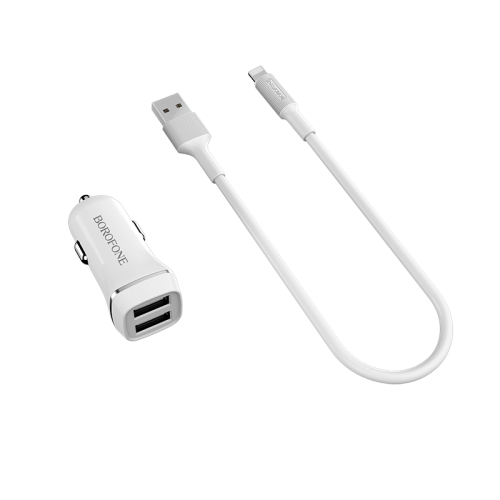 Borofone BZ2 2.4A Lotto Dual USB Car Charger, with 8 Pin Data Cable, Cable Length: 1m(White)
Borofone BZ2 2.4A Lotto Dual USB Car Charger, with 8 Pin Data Cable, Cable Length: 1m(White)