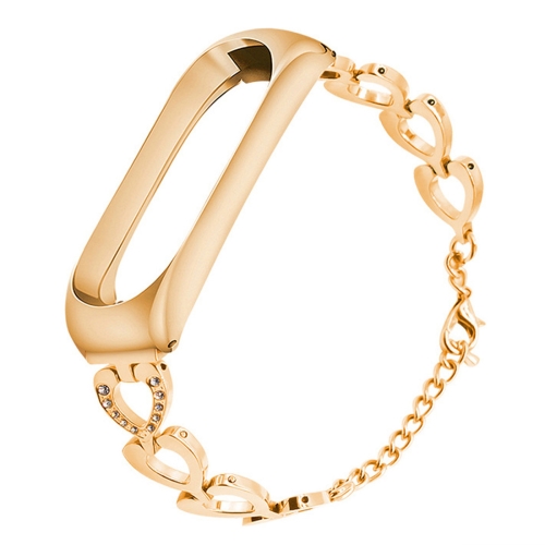 For Xiaomi Mi Band 3 / 4 Metal Heart Shape Replacement Strap Watchband, Color:Gold
For Xiaomi Mi Band 3 / 4 Metal Heart Shape Replacement Strap Watchband, Color:Gold