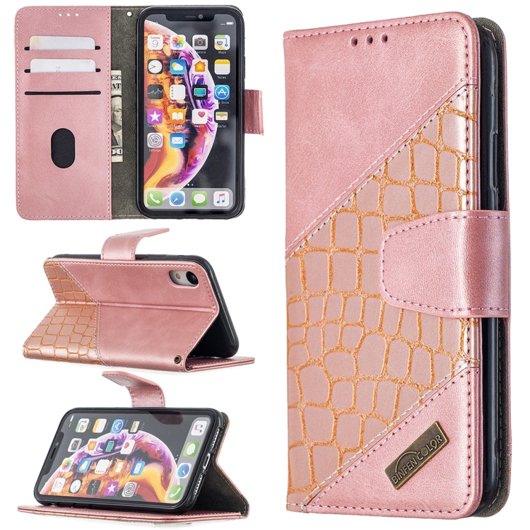 For iPhone XR Matching Color Crocodile Texture Horizontal Flip PU Leather Case with Wallet & Holder & Card Slots(Rose Gold)
For iPhone XR Matching Color Crocodile Texture Horizontal Flip PU Leather Case with Wallet & Holder & Card Slots(Rose Gold)