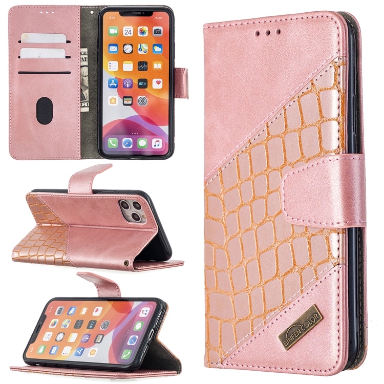For iPhone 11 Pro Max Matching Color Crocodile Texture Horizontal Flip PU Leather Case with Wallet & Holder & Card Slots(Rose Gold)
For iPhone 11 Pro Max Matching Color Crocodile Texture Horizontal Flip PU Leather Case with Wallet & Holder & Card Slots(Rose Gold)
