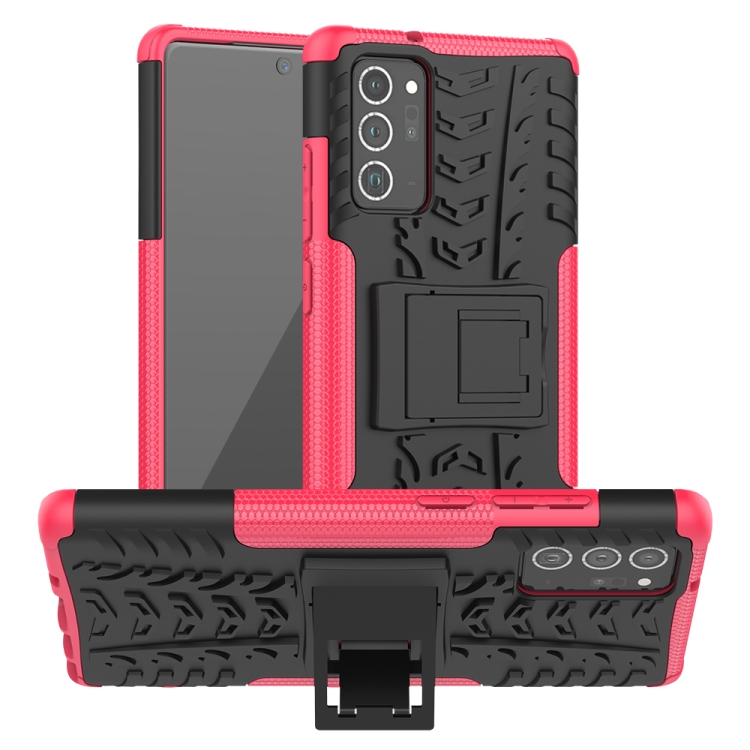 For Samsung Galaxy Note20 Tire Texture Shockproof TPU + PC Protective Case with Holder(Rose Red)
For Samsung Galaxy Note20 Tire Texture Shockproof TPU + PC Protective Case with Holder(Rose Red)