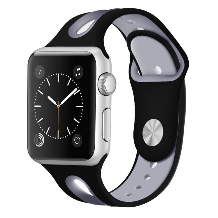For Apple Watch Series 6 & SE & 5 & 4 40mm / 3 & 2 & 1 38mm Two-tone Silicone Open Watchband(Black+Grey)
For Apple Watch Series 6 & SE & 5 & 4 40mm / 3 & 2 & 1 38mm Two-tone Silicone Open Watchband(Black+Grey)