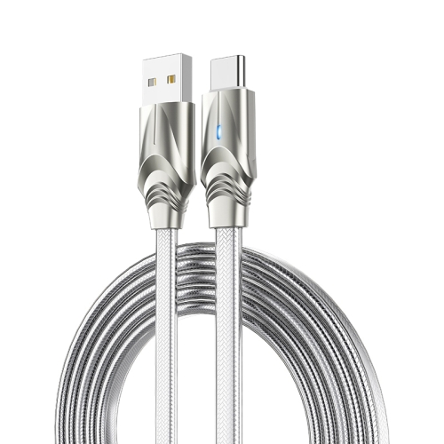 

Borofone BU12 1.2m 2.4A Max Output USB to USB-C / Type-C Synergy Charging Data Cable with LED Indicator(Silver)