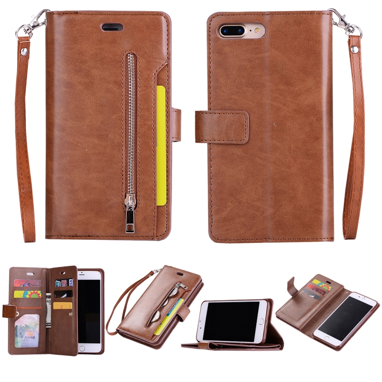 For iPhone 8 Plus & 7 Plus Multifunctional Zipper Horizontal Flip Leather Case with Holder & Wallet & 9 Card Slots & Lanyard(Brown)
For iPhone 8 Plus & 7 Plus Multifunctional Zipper Horizontal Flip Leather Case with Holder & Wallet & 9 Card Slots & Lanyard(Brown)