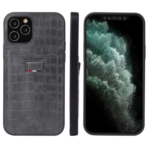 For iPhone 12 / 12 Pro Fierre Shann Crocodile Texture PU Leather Protective Case with Card Slot(Grey)
For iPhone 12 / 12 Pro Fierre Shann Crocodile Texture PU Leather Protective Case with Card Slot(Grey)