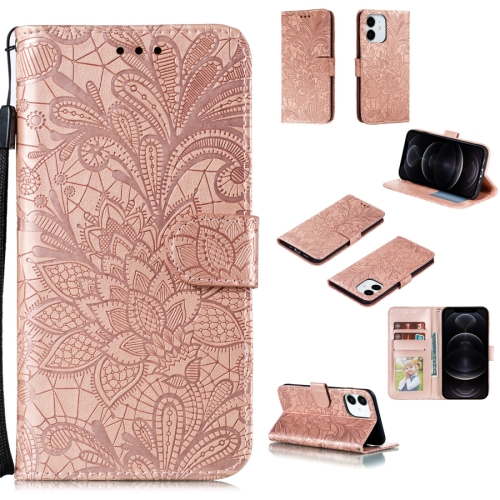 For iPhone 12 / 12 Pro Lace Flower Horizontal Flip Leather Case with Holder & Card Slots & Wallet & Photo Frame(Rose Gold)
For iPhone 12 / 12 Pro Lace Flower Horizontal Flip Leather Case with Holder & Card Slots & Wallet & Photo Frame(Rose Gold)