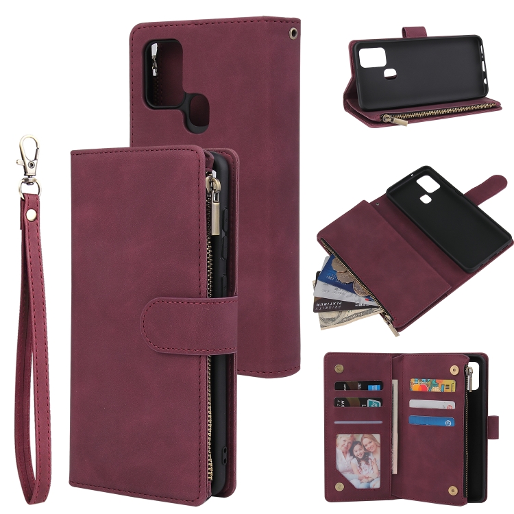 For Samsung Galaxy A21s Multifunctional Retro Frosted Horizontal Flip Leather Case with Card Slot & Holder & Zipper Wallet & Photo Frame & Lanyard(Red Wine) 
For Samsung Galaxy A21s Multifunctional Retro Frosted Horizontal Flip Leather Case with Card Slot & Holder & Zipper Wallet & Photo Frame & Lanyard(Red Wine)
