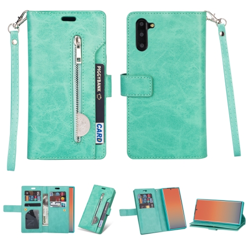 For Samsung Galaxy Note10 Multifunctional Zipper Horizontal Flip Leather Case with Holder & Wallet & 9 Card Slots & Lanyard(Mint Green)
For Samsung Galaxy Note10 Multifunctional Zipper Horizontal Flip Leather Case with Holder & Wallet & 9 Card Slots & Lanyard(Mint Green)