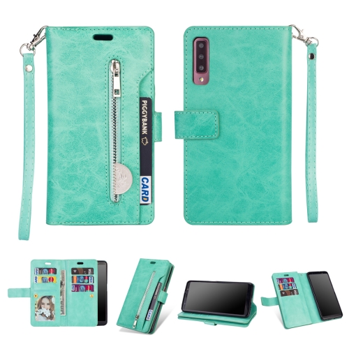 For Samsung Galaxy A70 Multifunctional Zipper Horizontal Flip Leather Case with Holder & Wallet & 9 Card Slots & Lanyard(Mint Green)
For Samsung Galaxy A70 Multifunctional Zipper Horizontal Flip Leather Case with Holder & Wallet & 9 Card Slots & Lanyard(Mint Green)