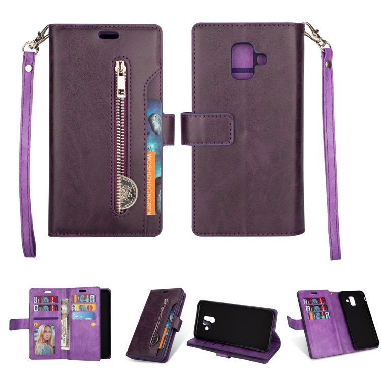 For Samsung Galaxy A6 (2018) Multifunctional Zipper Horizontal Flip Leather Case with Holder & Wallet & 9 Card Slots & Lanyard(Purple)
For Samsung Galaxy A6 (2018) Multifunctional Zipper Horizontal Flip Leather Case with Holder & Wallet & 9 Card Slots & Lanyard(Purple)