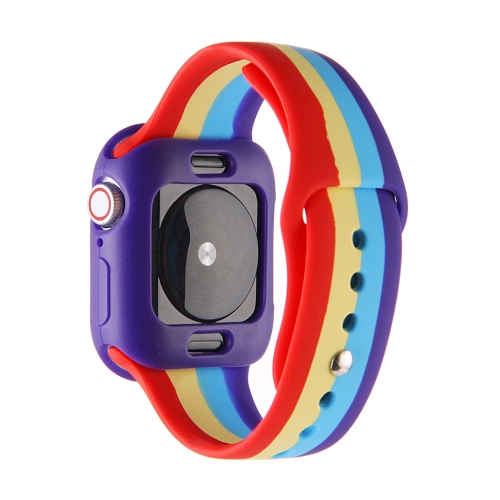 For Apple Watch Series 5 & 4 44mm / 3 & 2 & 1 42mm Rainbow Silicone Watchband with Frosted Case(08)
For Apple Watch Series 5 & 4 44mm / 3 & 2 & 1 42mm Rainbow Silicone Watchband with Frosted Case(08)