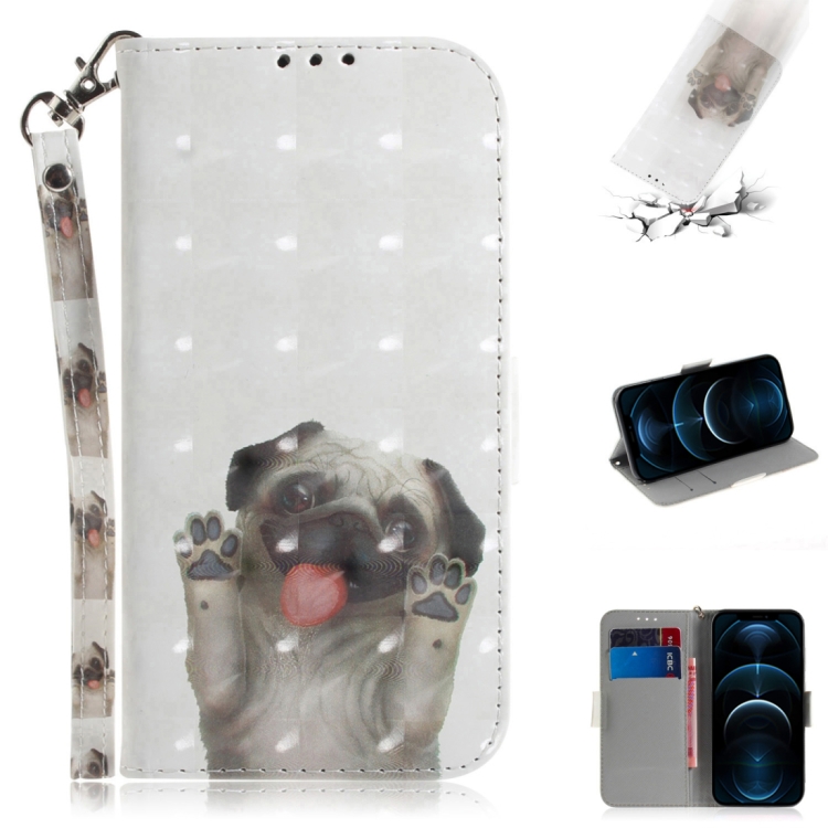 For iPhone 12 Pro Max 3D Colored Drawing Horizontal Flip Leather Case with Holder & Card Slots & Wallet & Lanyard(Pug)
For iPhone 12 Pro Max 3D Colored Drawing Horizontal Flip Leather Case with Holder & Card Slots & Wallet & Lanyard(Pug)