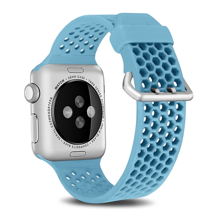 For Apple Watch Series 6 & SE & 5 & 4 44mm / 3 & 2 & 1 42mm Two-tone Honeycomb Breathable Silicone Sports Strap(Light Blue)
For Apple Watch Series 6 & SE & 5 & 4 44mm / 3 & 2 & 1 42mm Two-tone Honeycomb Breathable Silicone Sports Strap(Light Blue)