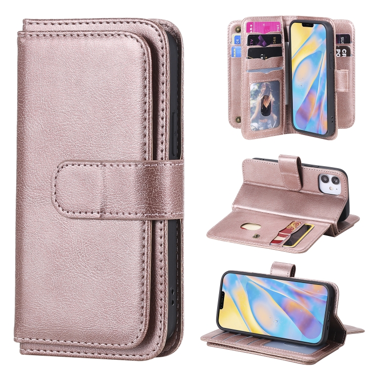 For iPhone 12 mini Multifunctional Magnetic Copper Buckle Horizontal Flip Solid Color Leather Case with 10 Card Slots & Wallet & Holder & Photo Frame(Rose Gold)
For iPhone 12 mini Multifunctional Magnetic Copper Buckle Horizontal Flip Solid Color Leather Case with 10 Card Slots & Wallet & Holder & Photo Frame(Rose Gold)