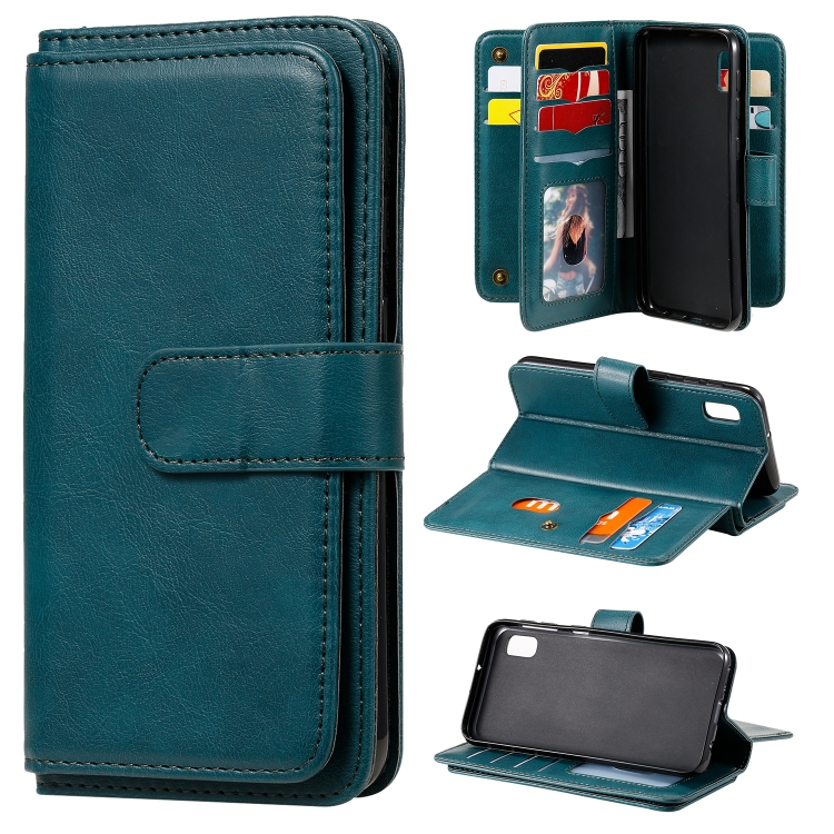 For Samsung Galaxy A10e Multifunctional Magnetic Copper Buckle Horizontal Flip Solid Color Leather Case with 10 Card Slots & Wallet & Holder & Photo Frame(Dark Green)
For Samsung Galaxy A10e Multifunctional Magnetic Copper Buckle Horizontal Flip Solid Color Leather Case with 10 Card Slots & Wallet & Holder & Photo Frame(Dark Green)